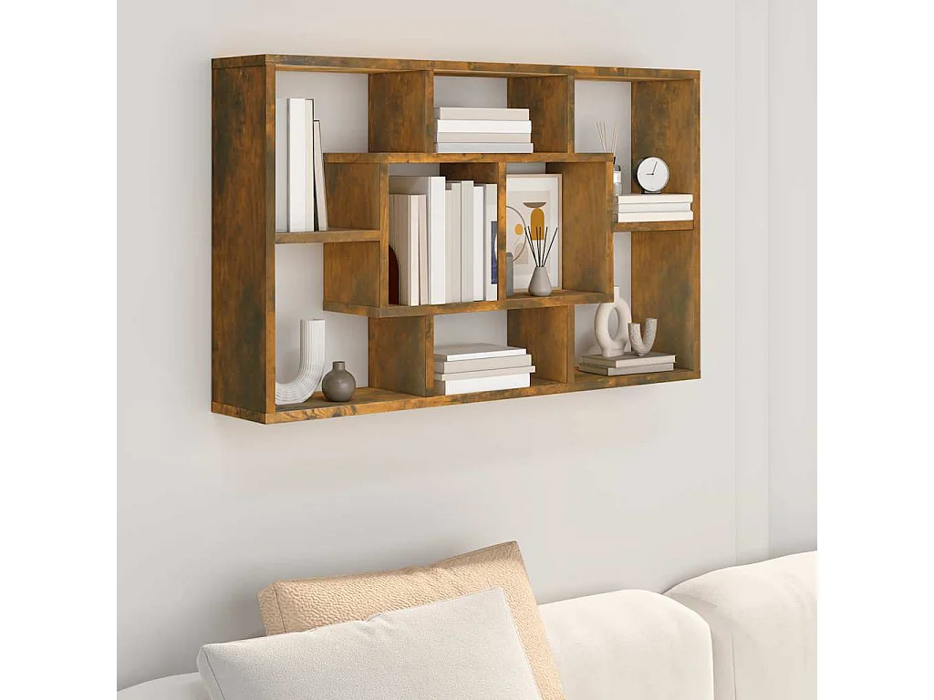 Wandregal Räuchereiche 85x16x52,5 cm Holzwerkstoff