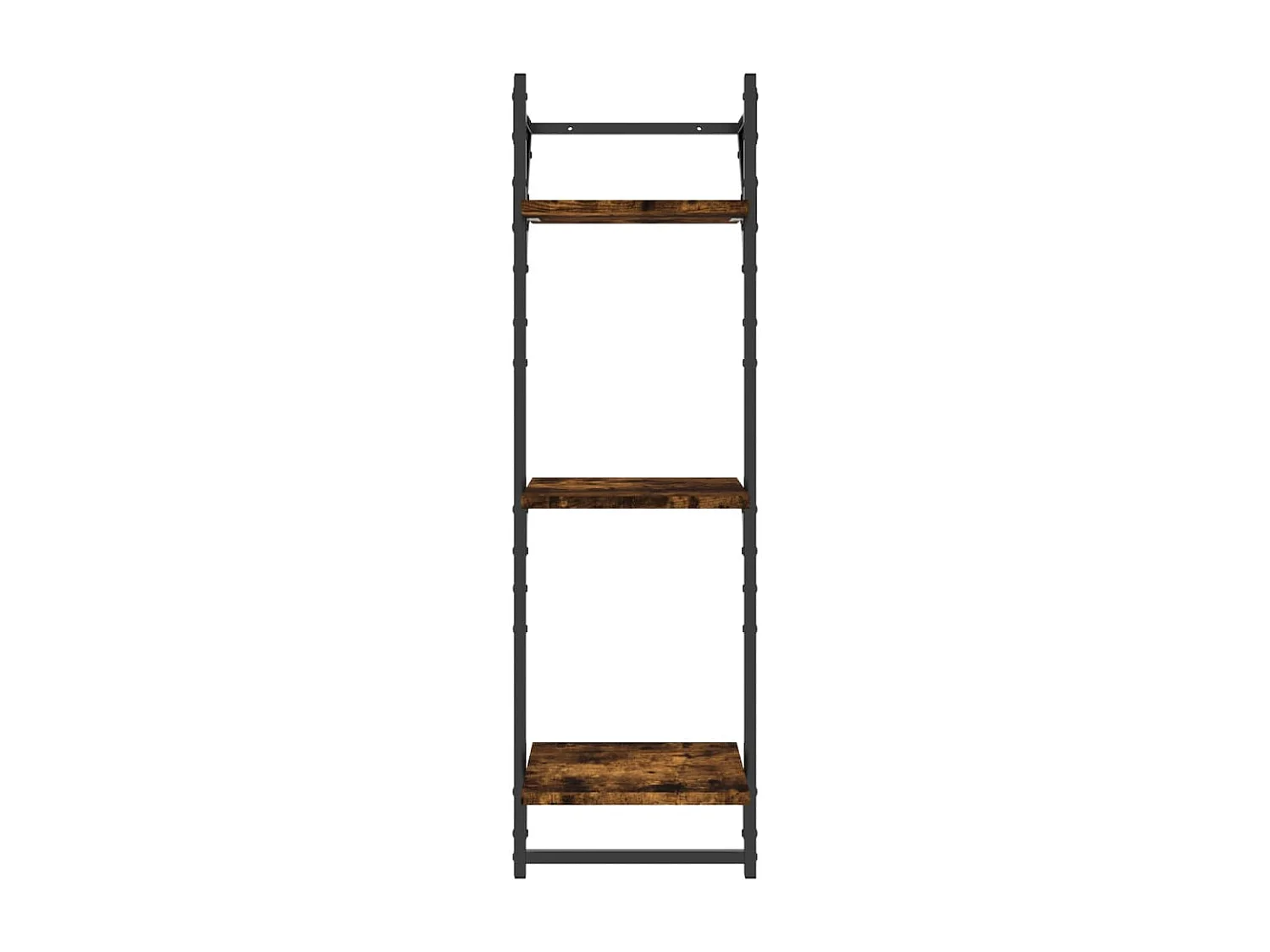 Ensemble d'étagères murales avec barres 6 pcs chêne fumé