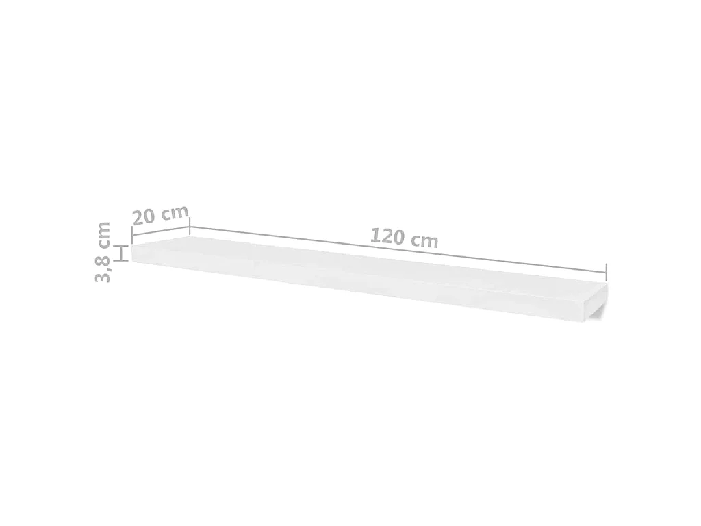 Prateleiras de parede 4 pcs branco 120 cm