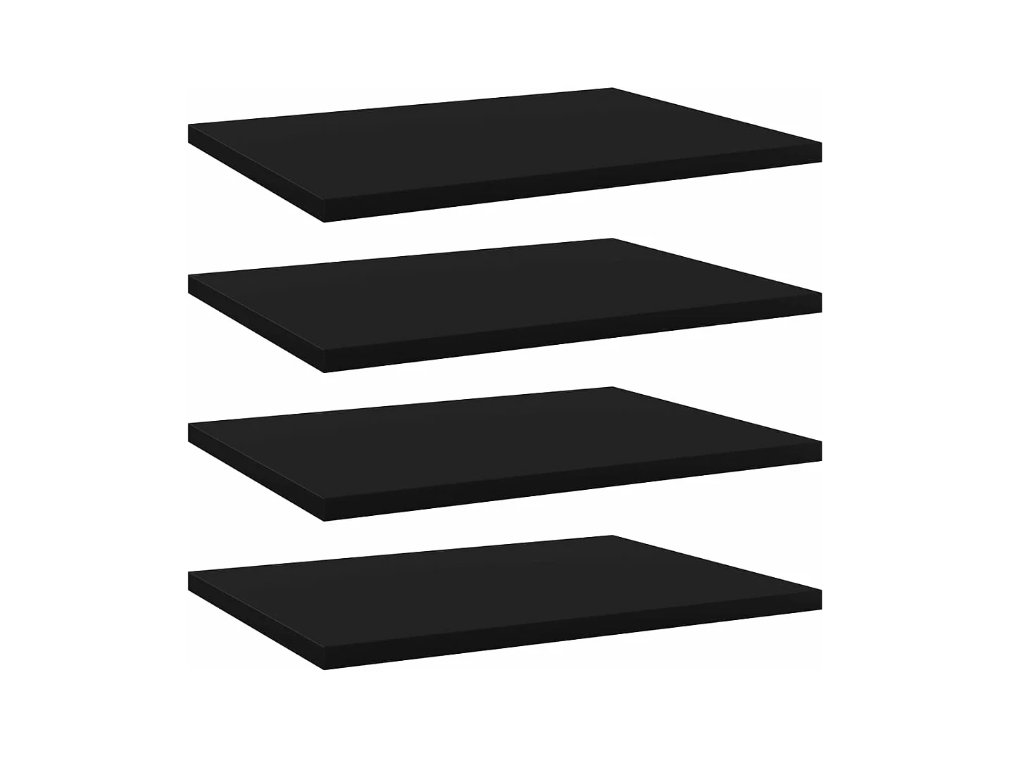 Panneaux de bibliothèque 4 pcs noir bois d’ingénierie