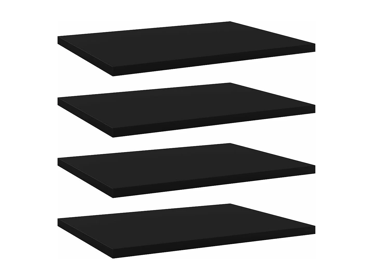 Ripiani per Libreria 4pz Neri 40x30x1,5cm in Legno Multistrato