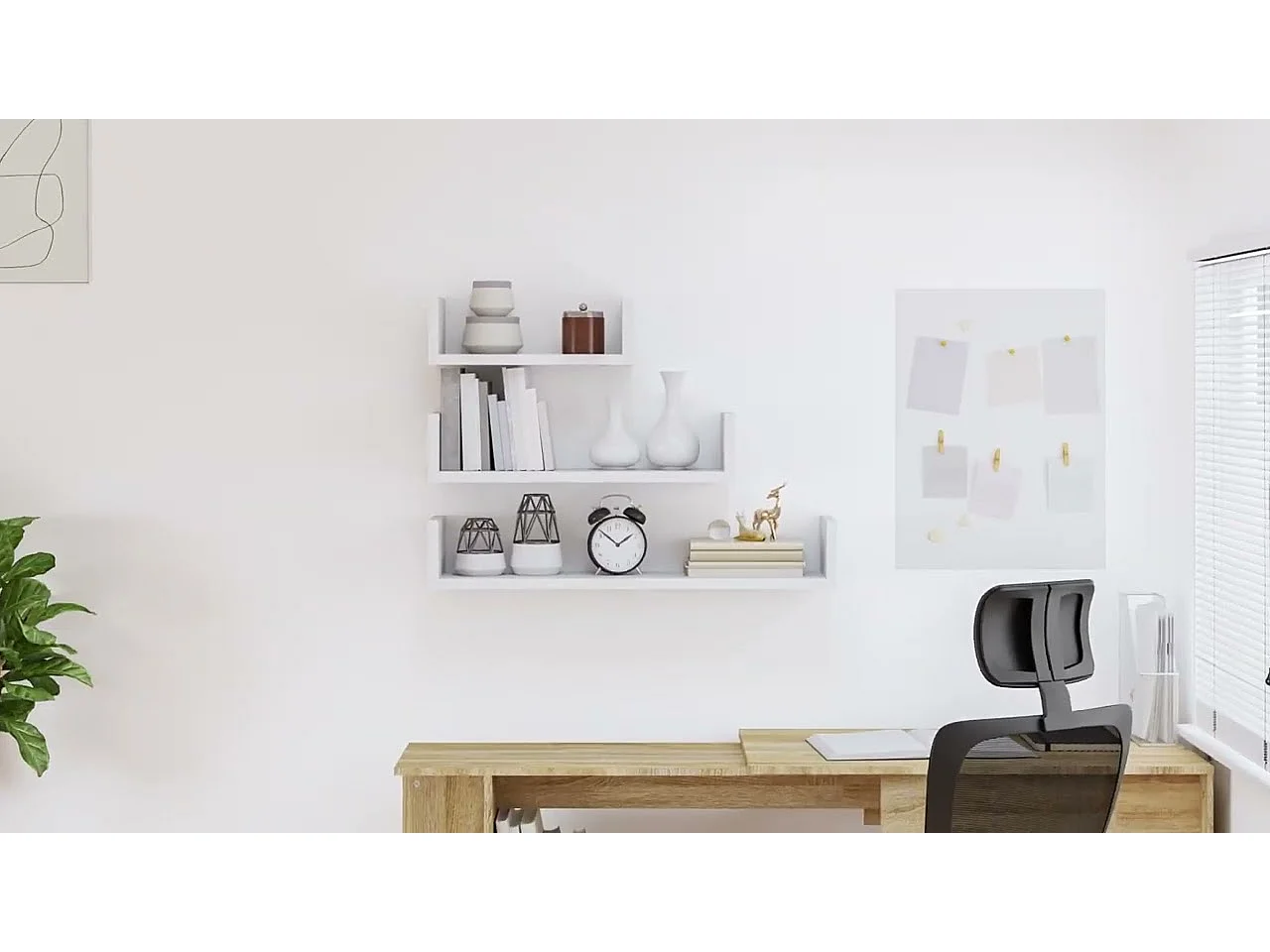 Étagères murales 3 pcs Blanc Bois d'ingénierie