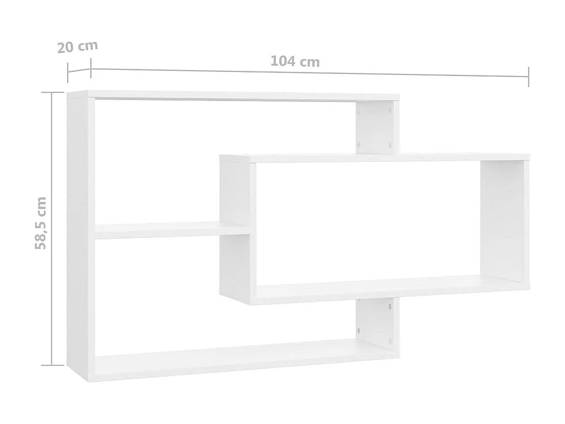 Étagères murales Blanc 104x20x58,5 cm Bois d'ingénierie