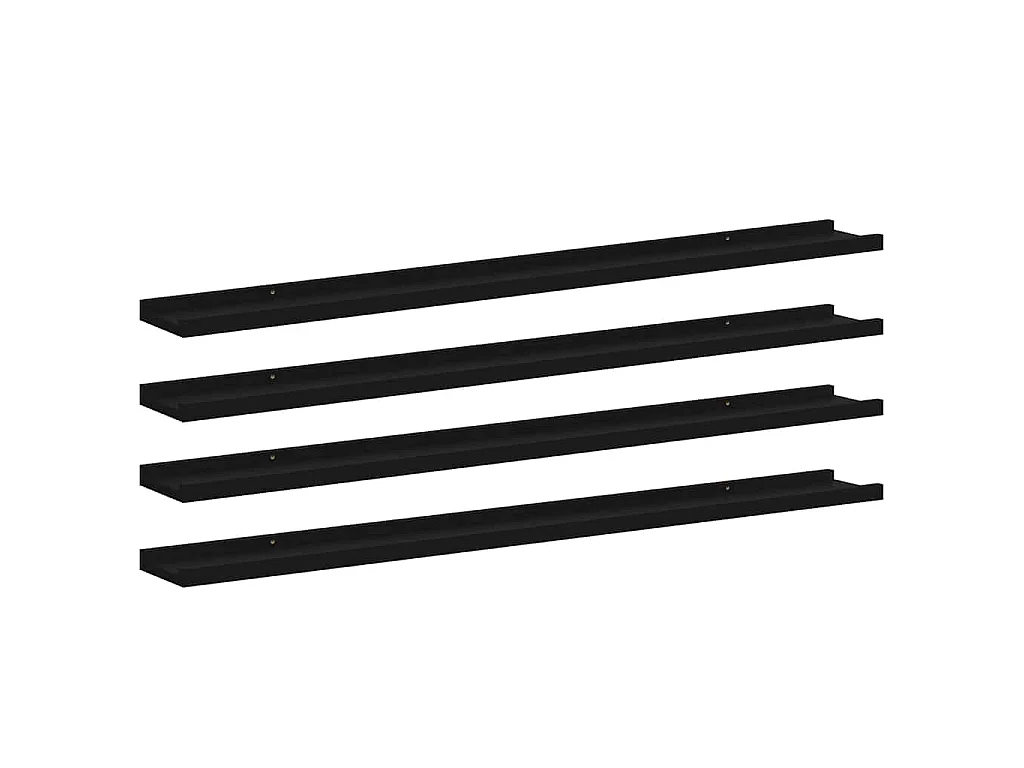 Wandschappen 4 st 100x9x3 cm zwart
