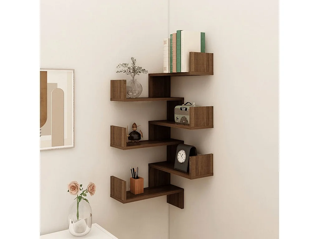 Estante canto 2pcs 40x40x50cm derivados madeira carvalho cast.