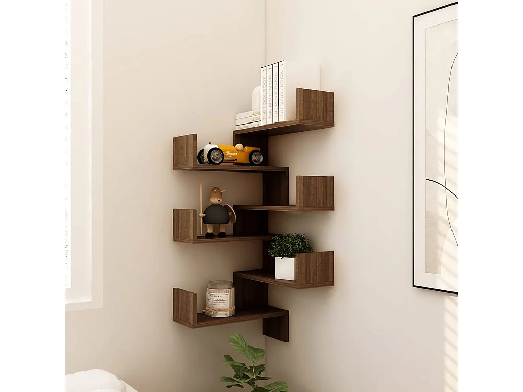 Estante canto 2pcs 40x40x50cm derivados madeira carvalho cast.