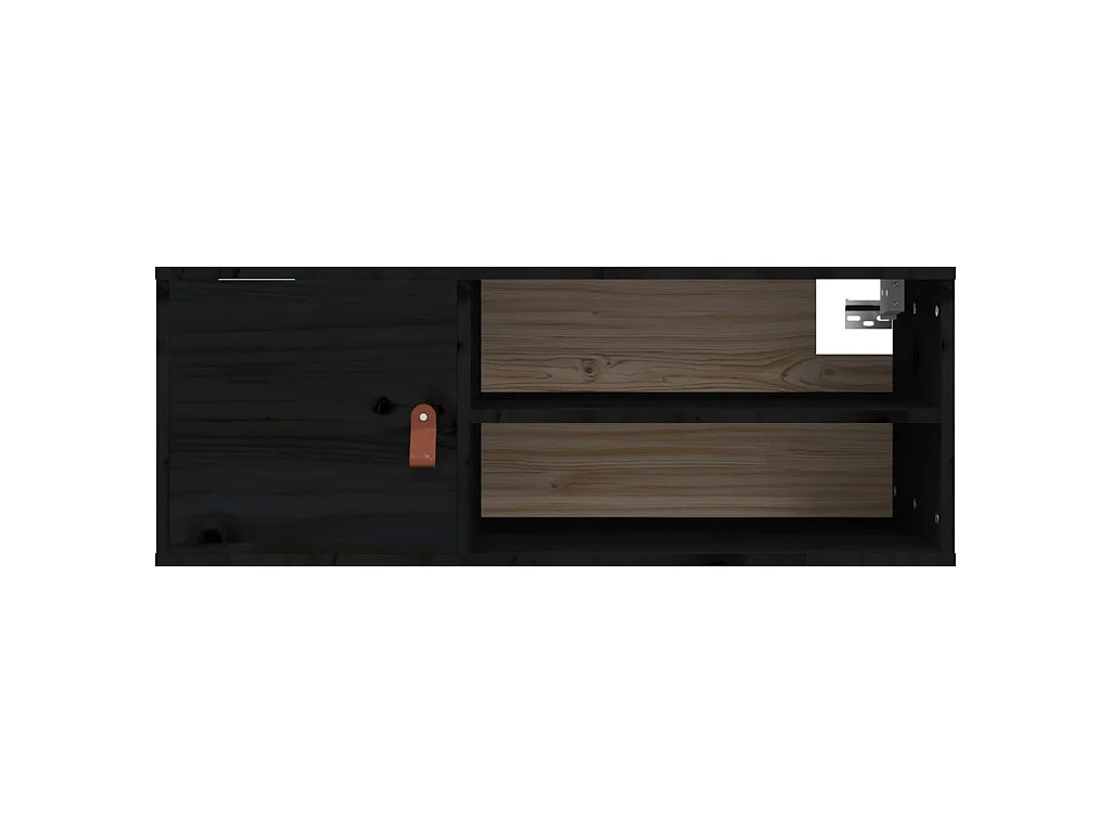 Wandkast 80x30x30 cm massief grenenhout zwart