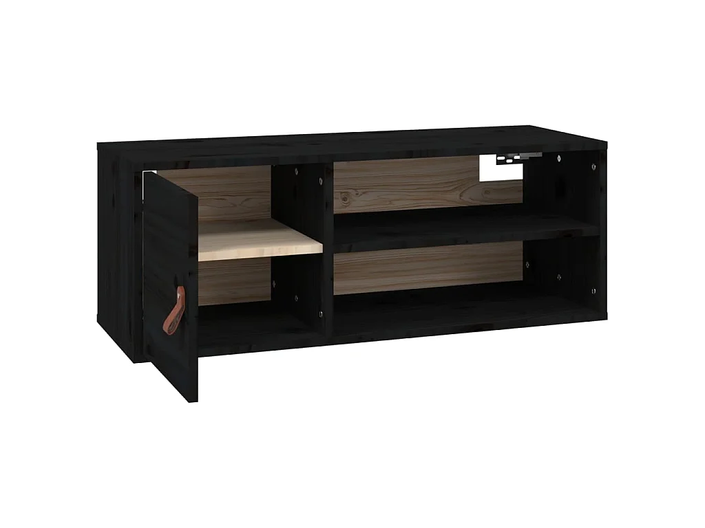 Wandkast 80x30x30 cm massief grenenhout zwart