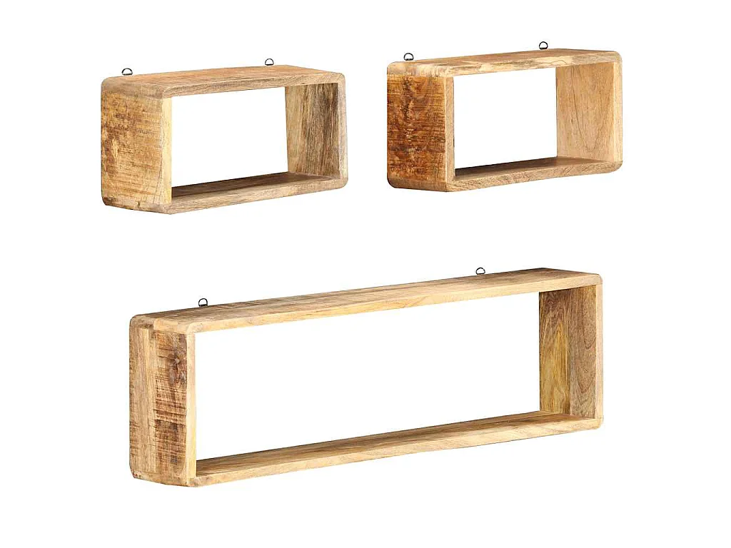 3 pcs conjunto de prateleiras de parede cubos mangueira maciça