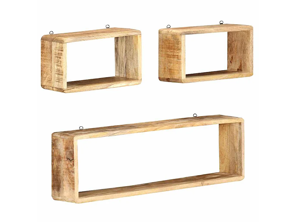 3 pcs conjunto de prateleiras de parede cubos mangueira maciça