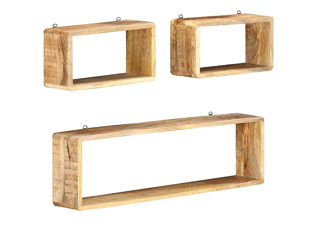 3 pcs conjunto de prateleiras de parede cubos mangueira maciça
