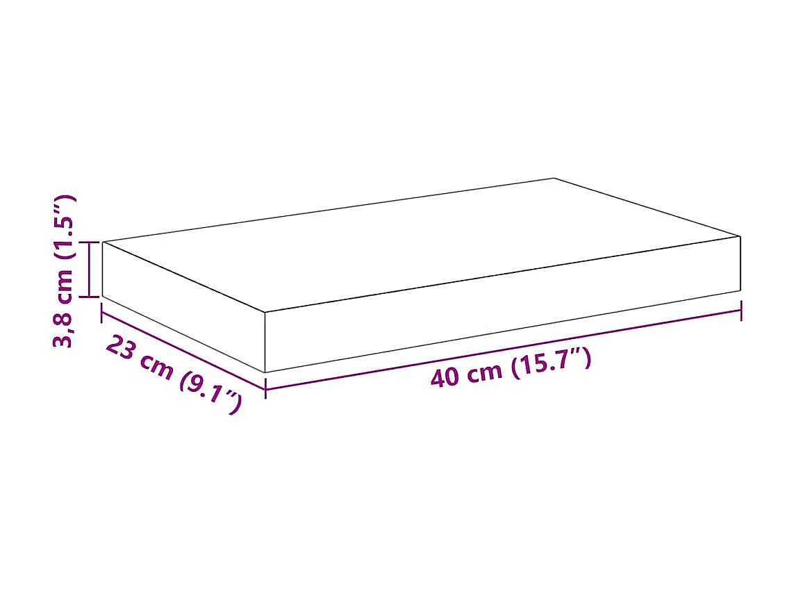 Étagère murale flottante 2 pcs Noir brillant 40x23x3,8 cm MDF