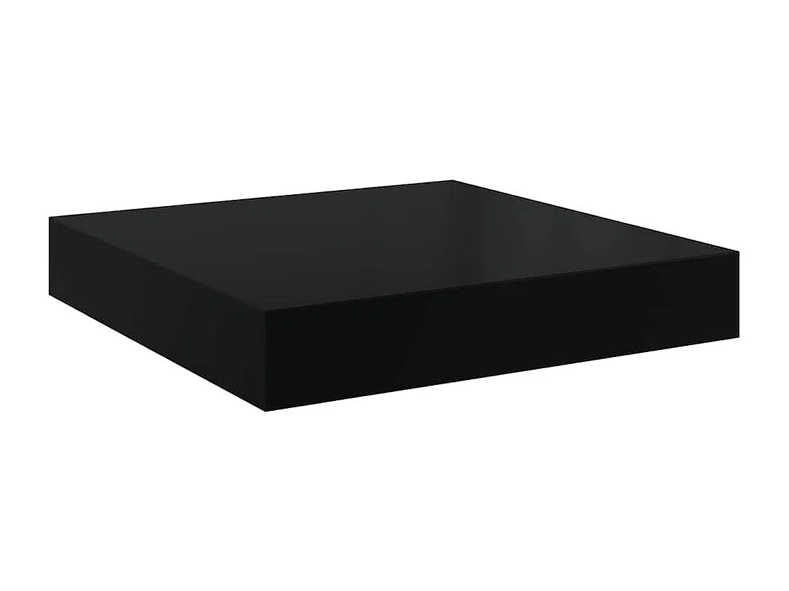 Étagère murale flottante 2 pcs Noir brillant 40x23x3,8 cm MDF
