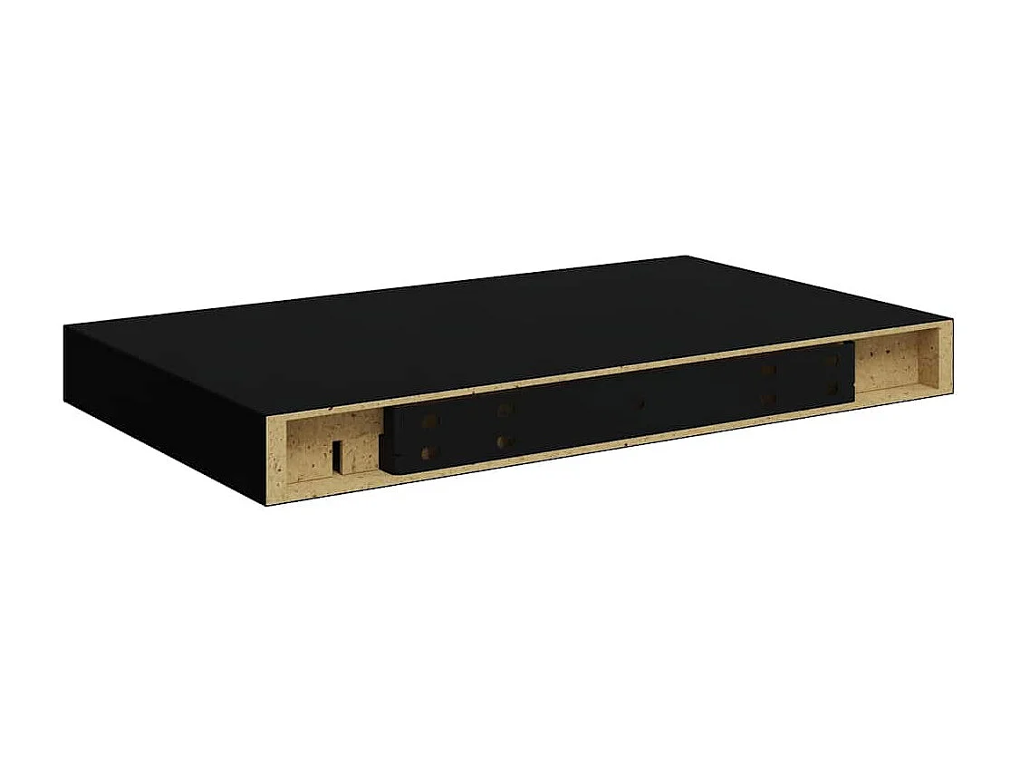 Étagère murale flottante 2 pcs Noir brillant 40x23x3,8 cm MDF