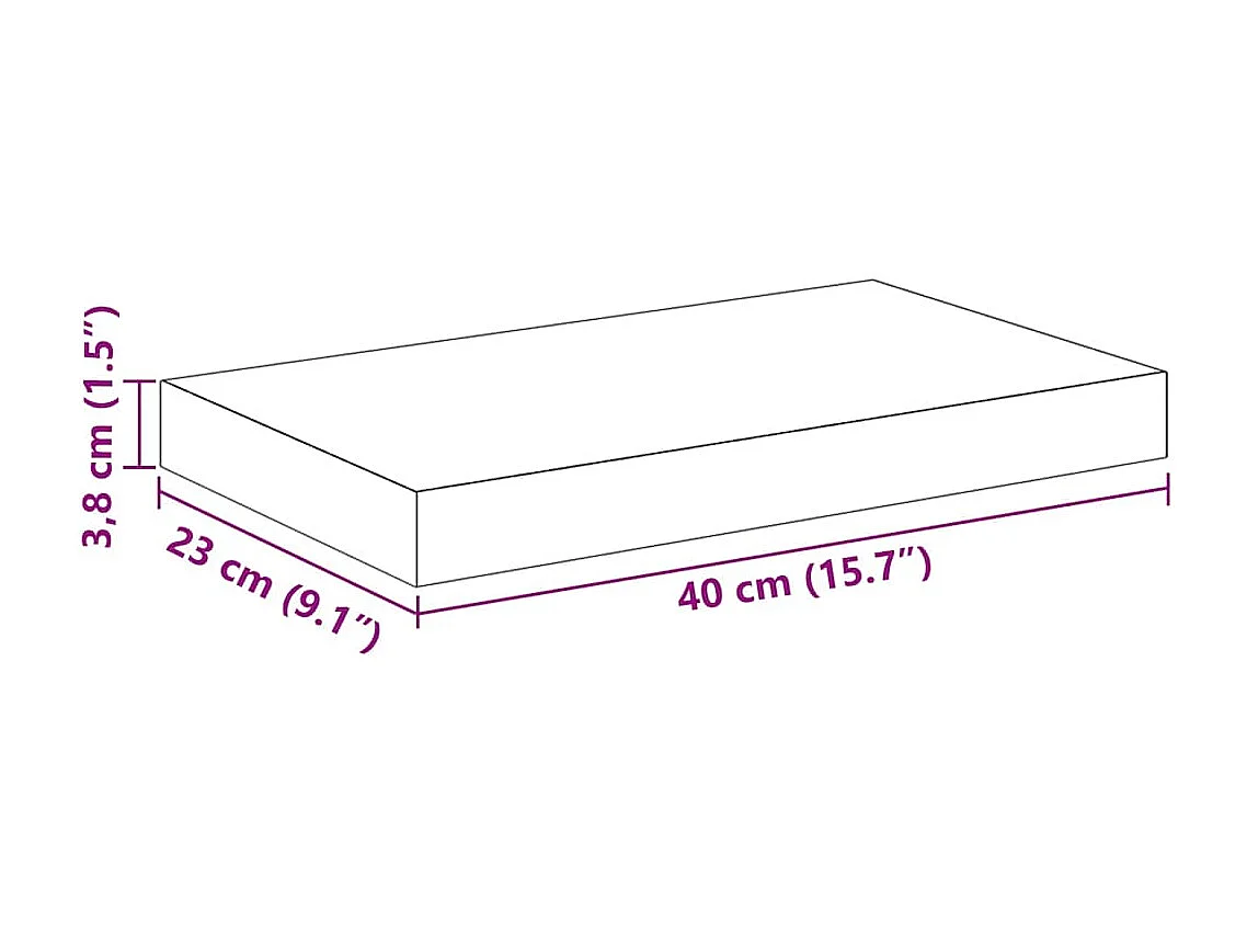 Étagère murale flottante 2 pcs Noir brillant 40x23x3,8 cm MDF