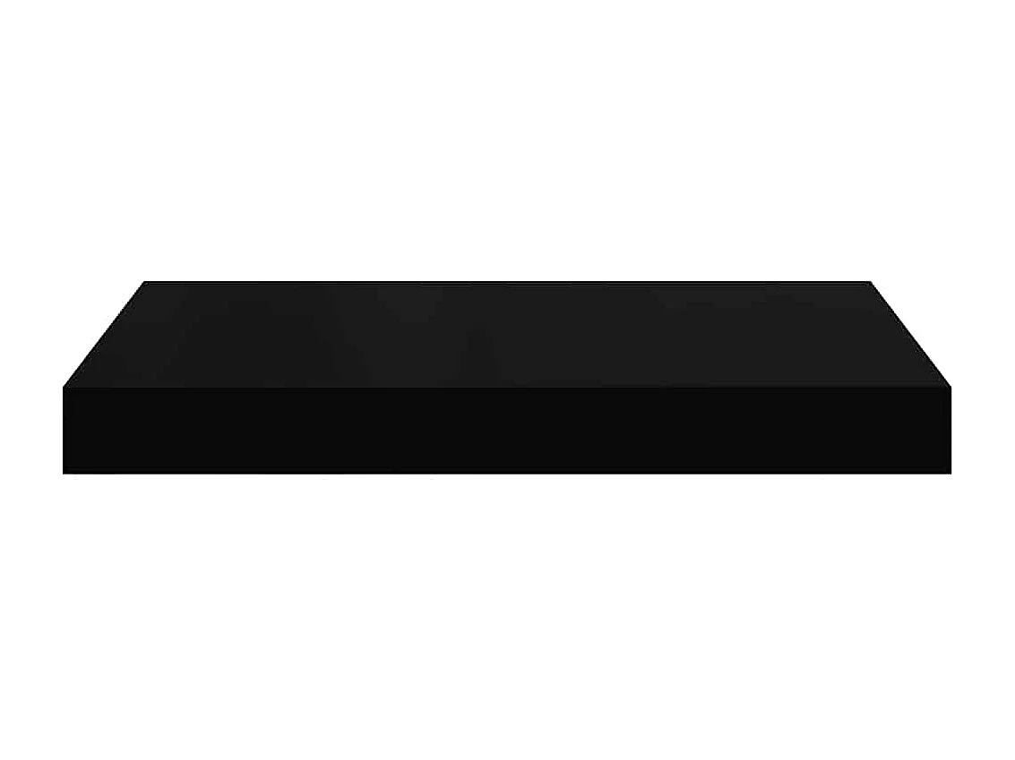 Scaffali a Parete 2 pz Nero Lucido 40x23x3,8 cm in MDF
