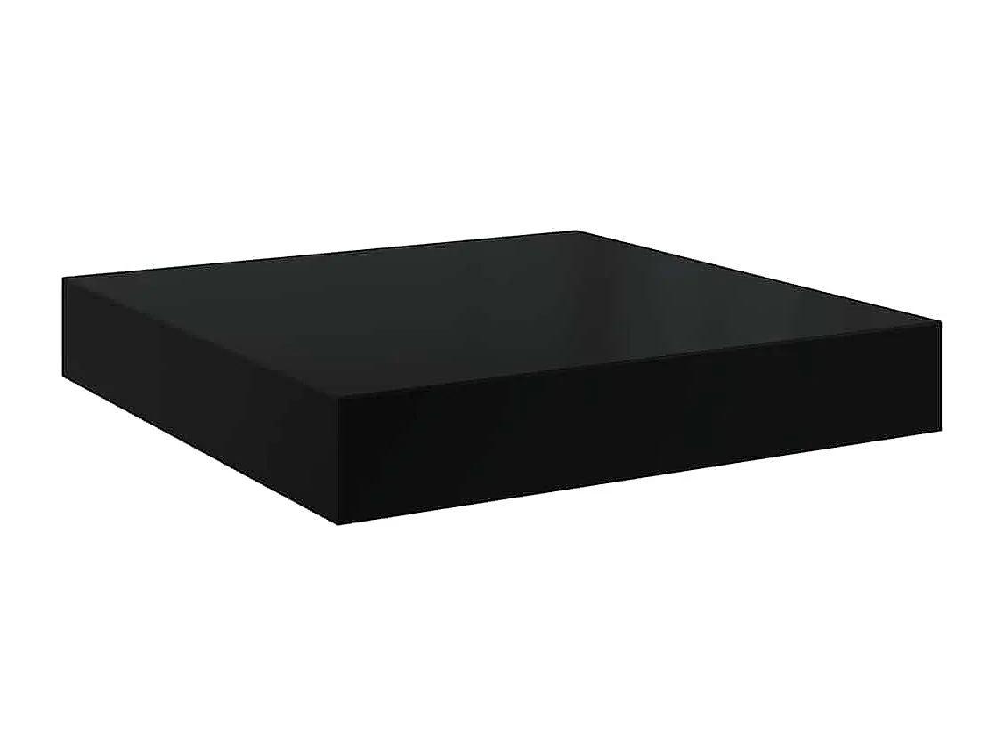 Scaffali a Parete 2 pz Nero Lucido 40x23x3,8 cm in MDF