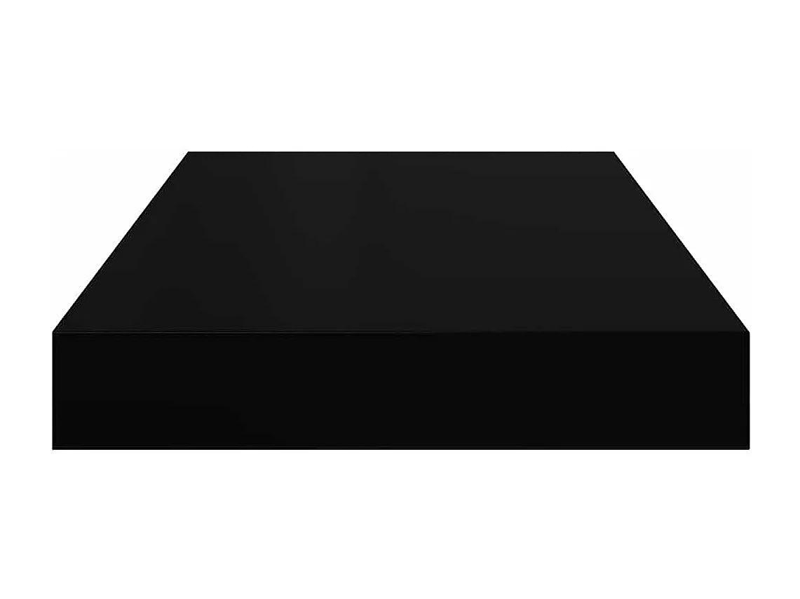 Scaffali a Parete 2 pz Nero Lucido 40x23x3,8 cm in MDF