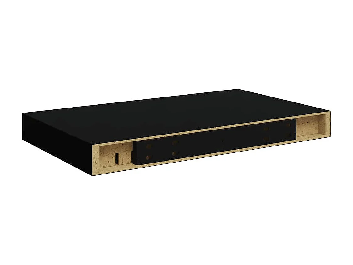 Scaffali a Parete 2 pz Nero Lucido 40x23x3,8 cm in MDF