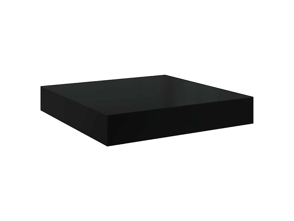 Schweberegale 2 Stk. Hochglanz-Schwarz 40x23,5x3,8 cm MDF