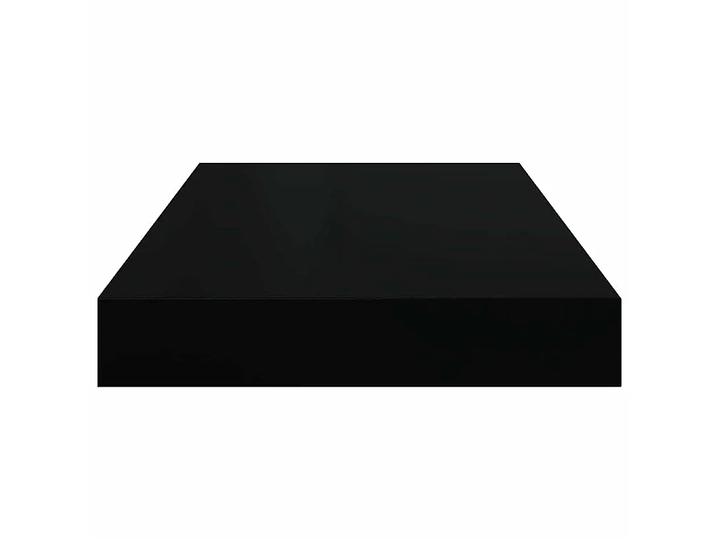 Schweberegale 2 Stk. Hochglanz-Schwarz 40x23,5x3,8 cm MDF
