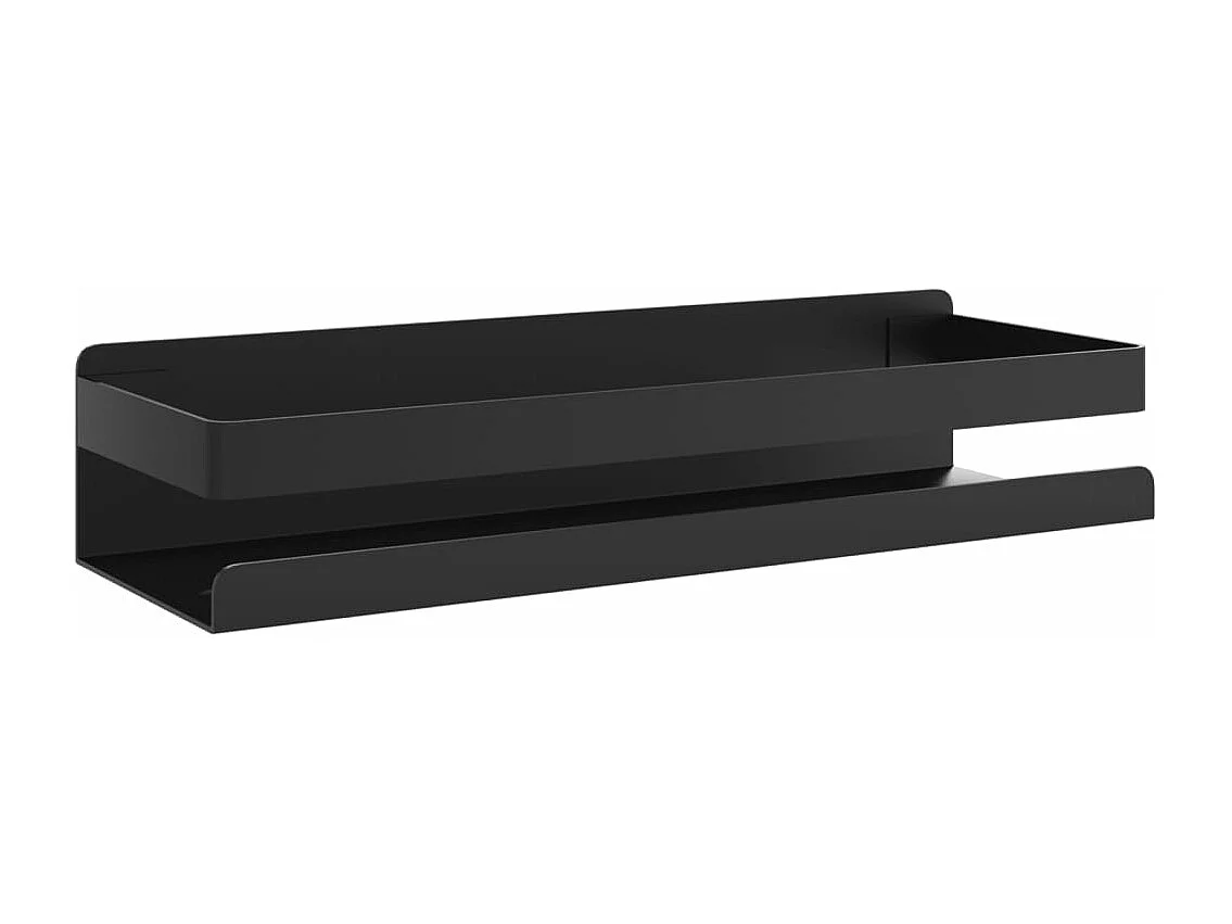 Mensola Doccia Nera Opaca 30x10x6cm Acciaio Inox 304 Spazzolato