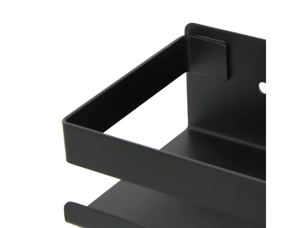 Mensola Doccia Nera Opaca 30x10x6cm Acciaio Inox 304 Spazzolato