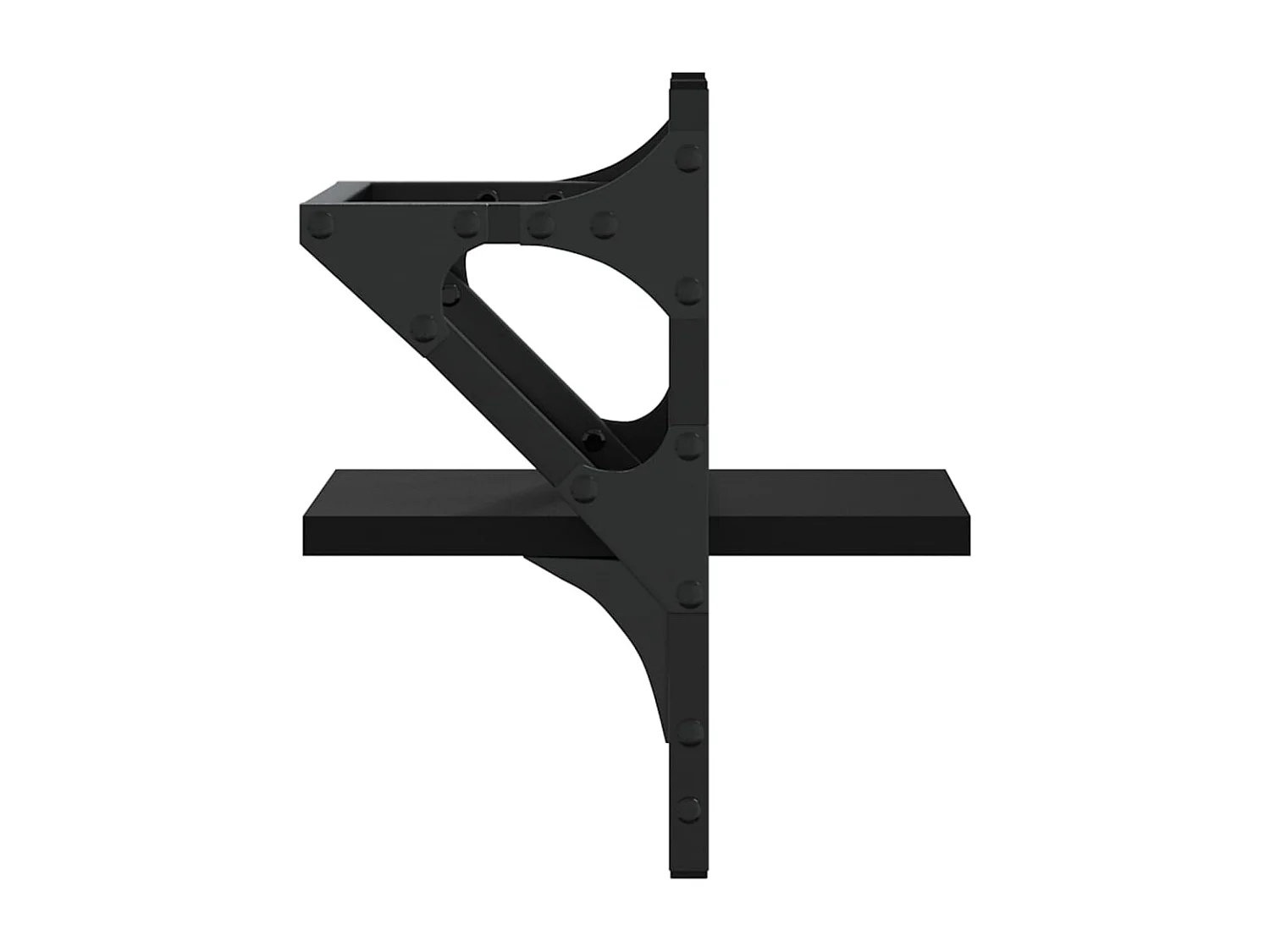 Estantes de pared con barras 2 unidades negro 20x25x30 cm