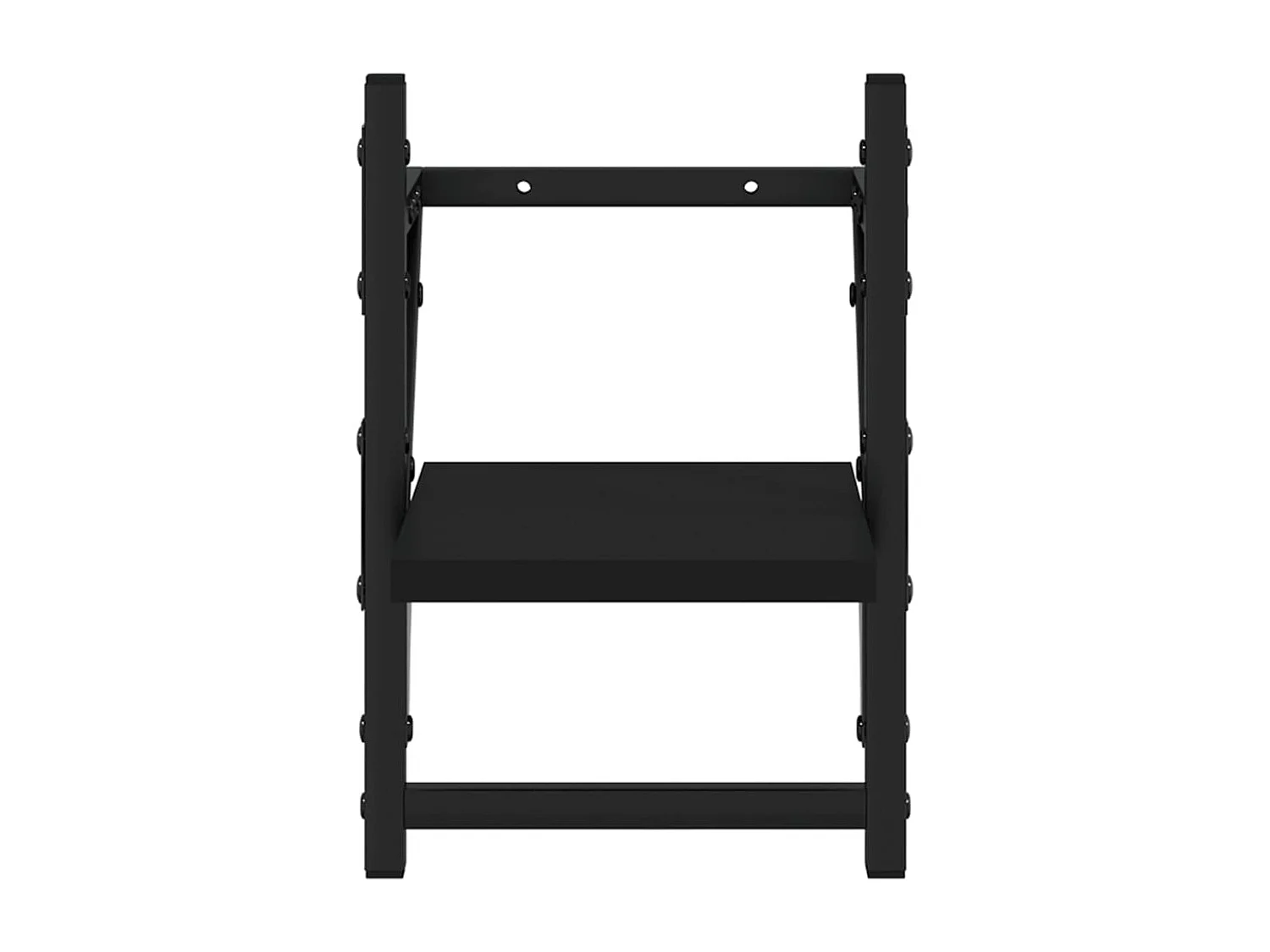 Wandregale mit Stangen 2 Stk. Schwarz 20x25x30 cm