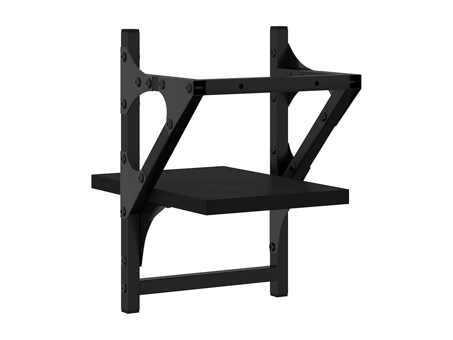 Wandregale mit Stangen 2 Stk. Schwarz 20x25x30 cm