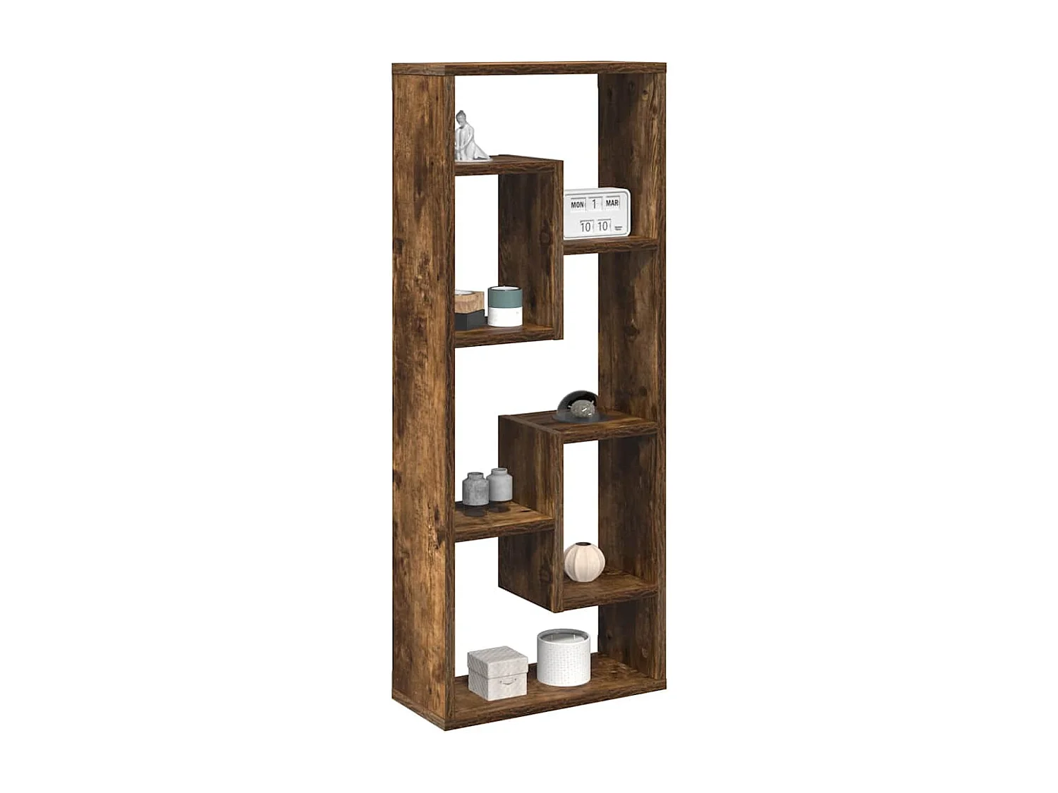 Étagère murale Chêne fumé 36x16x90 cm Bois d'ingénierie