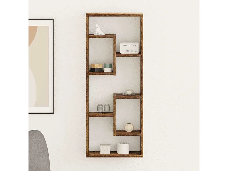 Wandregal Räuchereiche 36x16x90 cm Holzwerkstoff