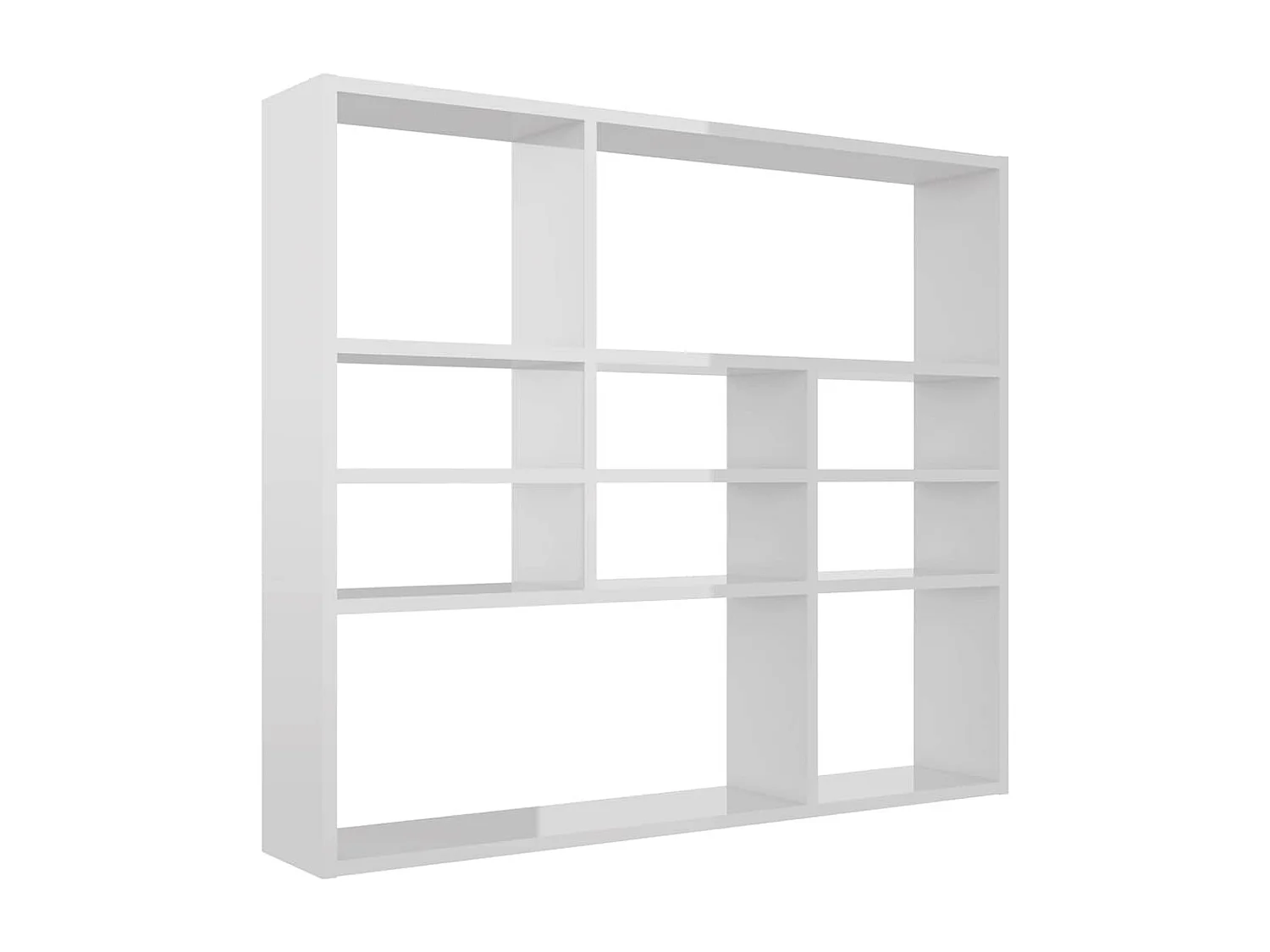 Estante de parede 90x16x78 cm contraplacado branco brilhante