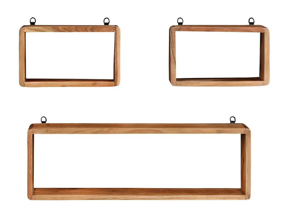 Ensemble d'étagères murales cube 3 pcs Bois d'acacia solide