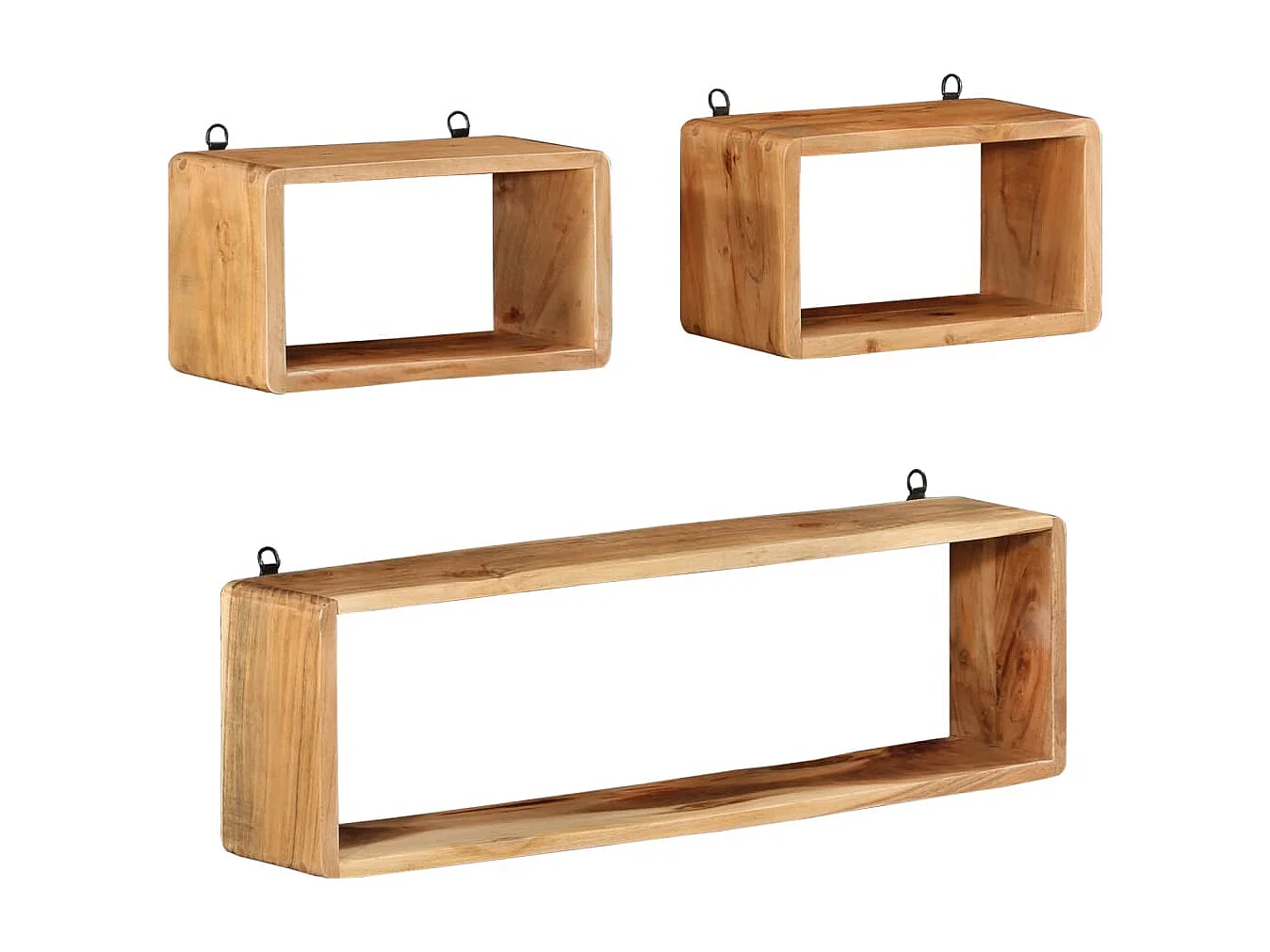 Ensemble d'étagères murales cube 3 pcs Bois d'acacia solide