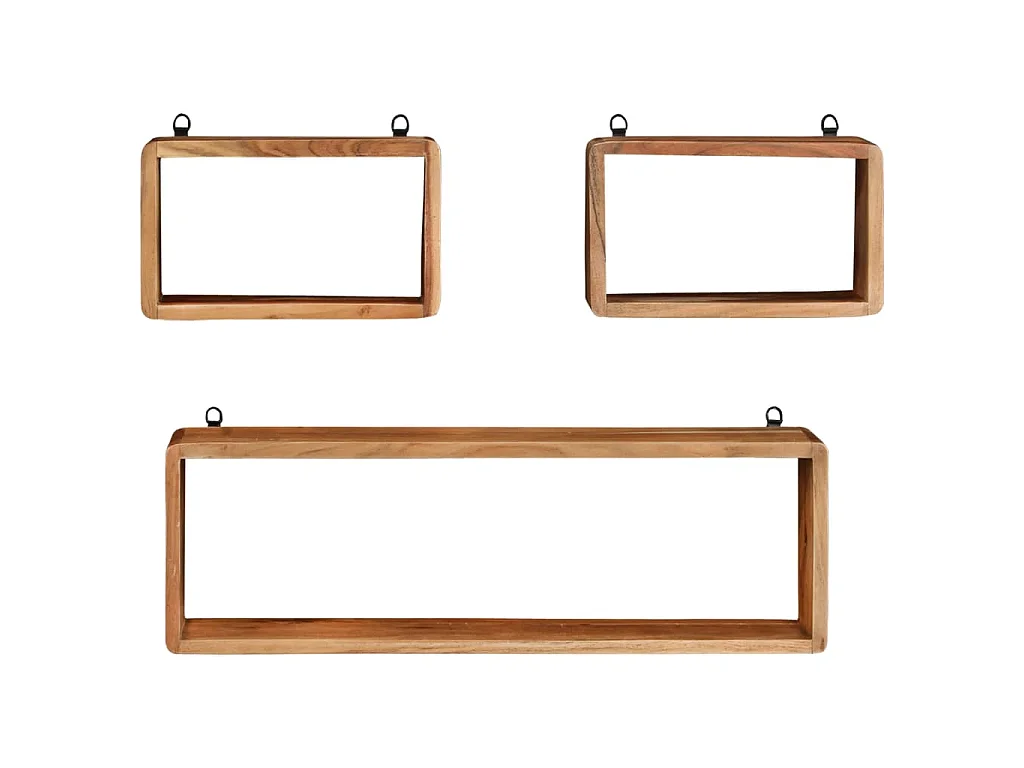 Ensemble d'étagères murales cube 3 pcs Bois d'acacia solide