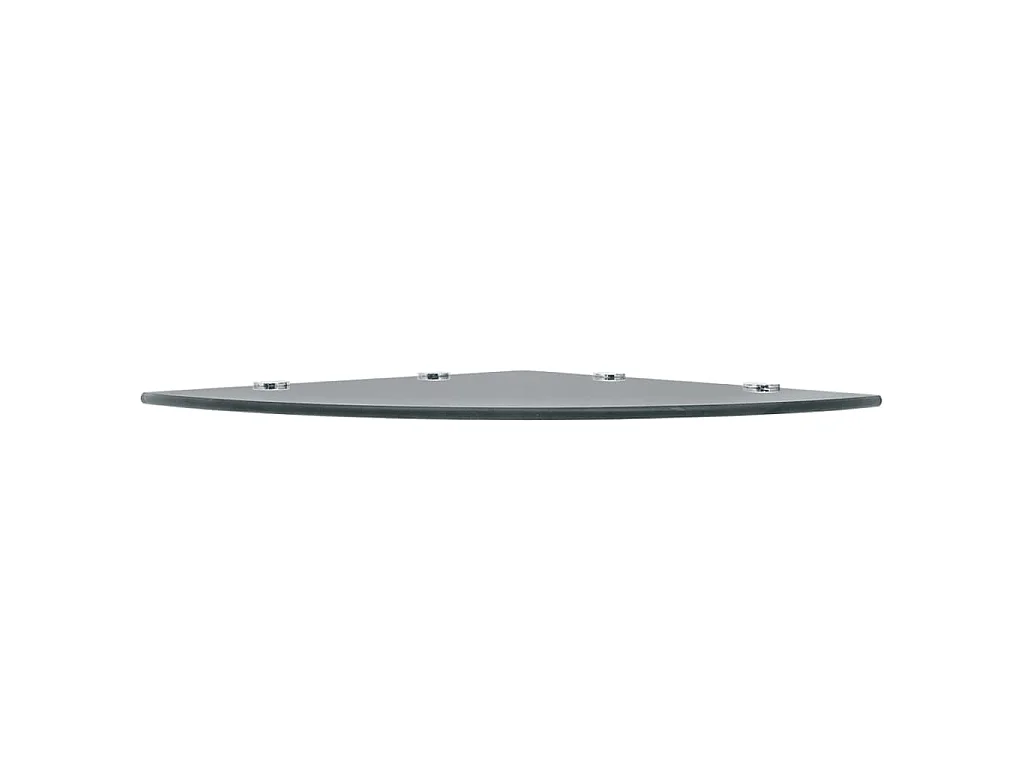 Hoekschappen 2 st met chromen dragers 45x45 cm glas zwart