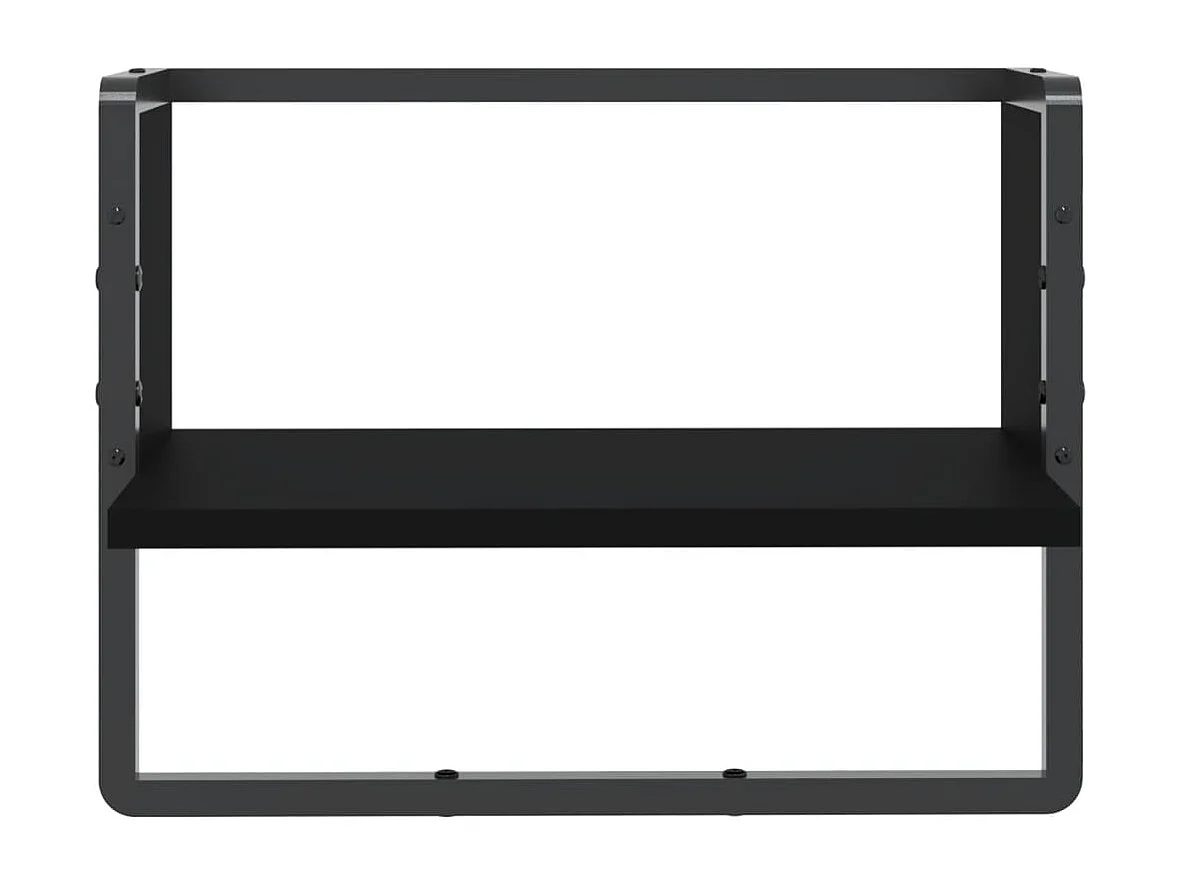 Prateleira de parede com barra 40x25x30 cm preto