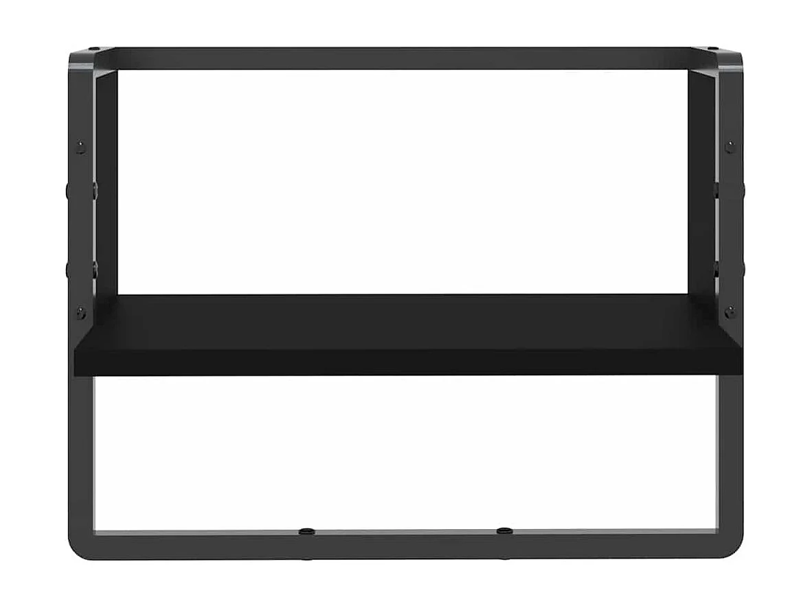 Prateleira de parede com barra 40x25x30 cm preto