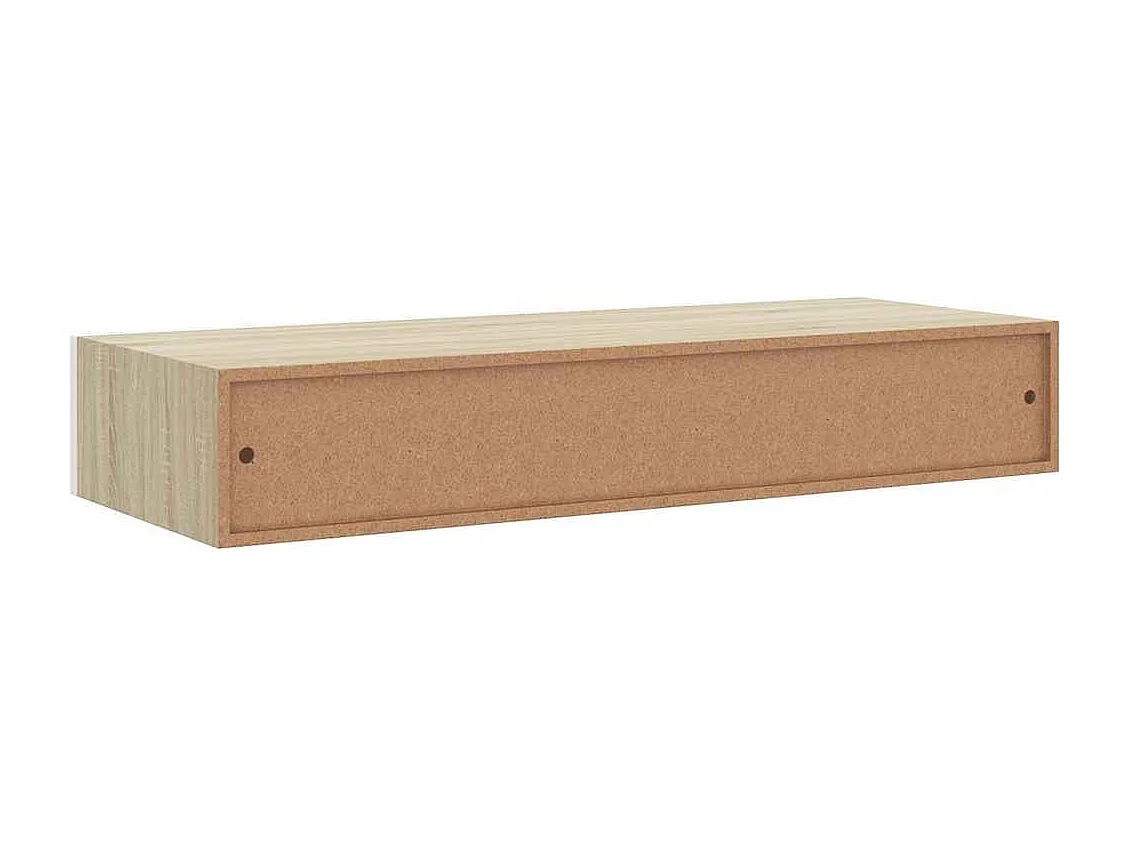 Étagères murales à tiroirs 2 pièces Chêne et blanc 60 x 23,5 x 10 cm MDF