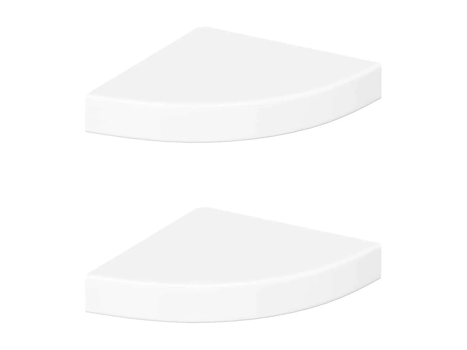 Zwevende hoekplanken 2 st hoogglans wit 25x25x3,8 cm MDF