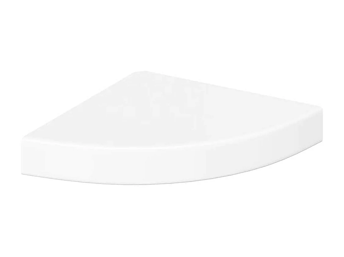 Zwevende hoekplanken 2 st hoogglans wit 25x25x3,8 cm MDF