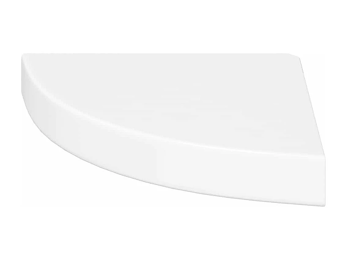 Zwevende hoekplanken 2 st hoogglans wit 25x25x3,8 cm MDF