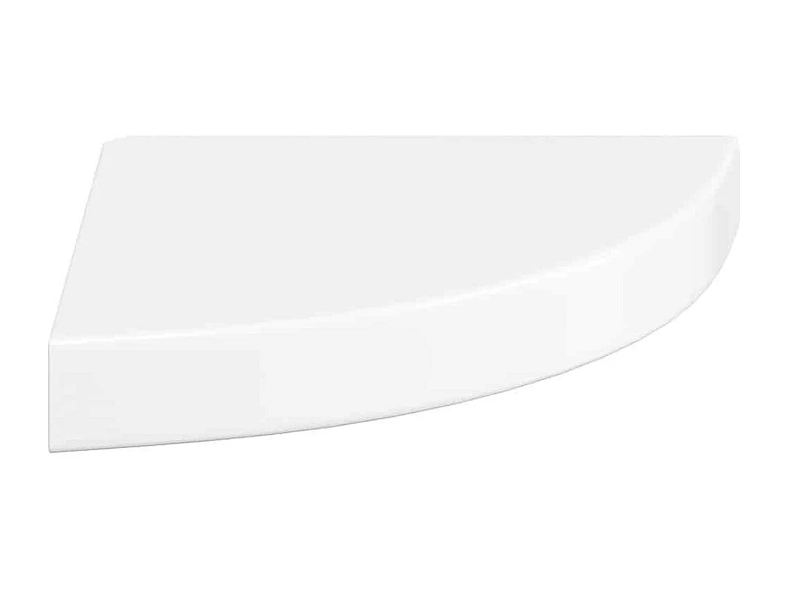 Zwevende hoekplanken 2 st hoogglans wit 25x25x3,8 cm MDF