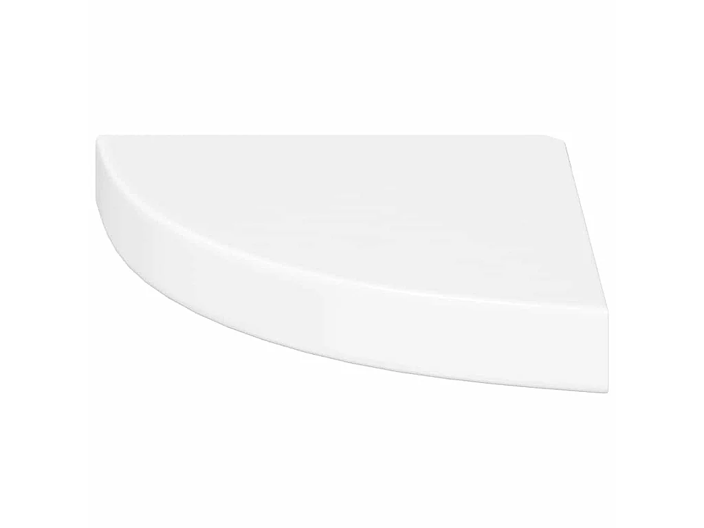 Étagères d'angle flottantes 2 pièces Blanc brillant 25 x 25 x 3,8 cm MDF