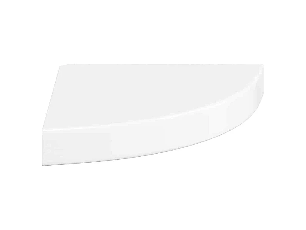 Étagères d'angle flottantes 2 pièces Blanc brillant 25 x 25 x 3,8 cm MDF