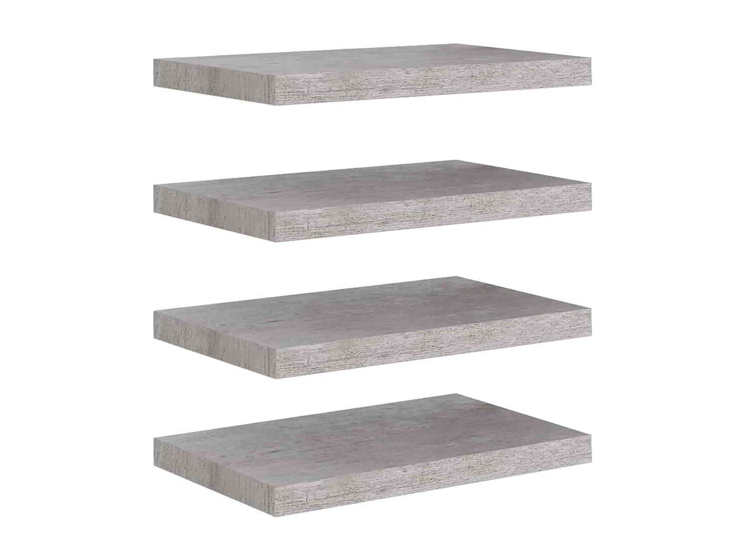 Prateleiras de parede 4 pcs 50x23x3,8 cm MDF cinzento-cimento
