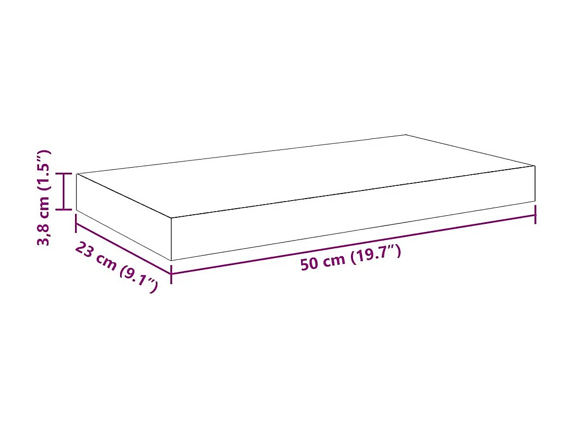 Prateleiras de parede 4 pcs 50x23x3,8 cm MDF cinzento-cimento