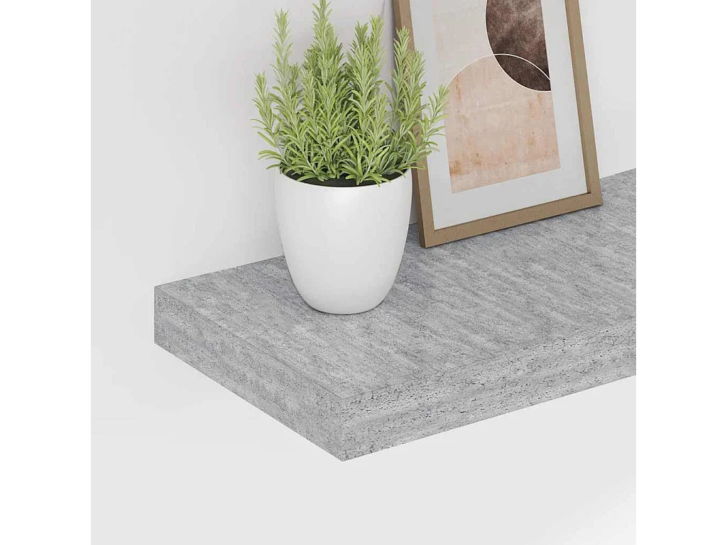 Étagères murales flottantes 4 pcs gris béton 50x23x3,8 cm MDF