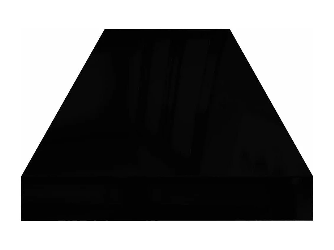 Wandregale Schwebend 4 Stk. Hochglanz-Schwarz 90x23,5x3,8cm MDF